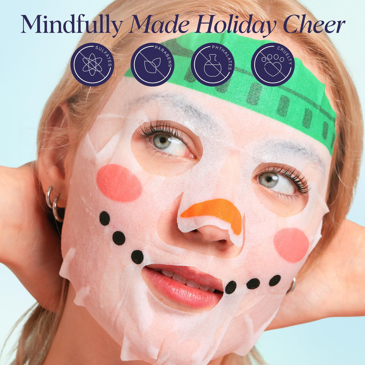 SpaLife face masks displayed on a festive background