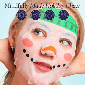 SpaLife face masks displayed on a festive background