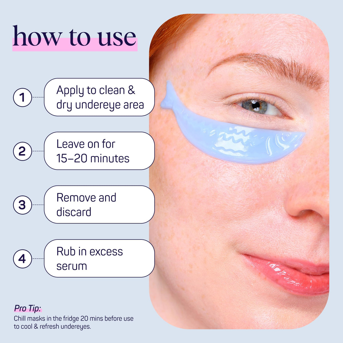 SpaLife hydrogel eye patches with ingredients display