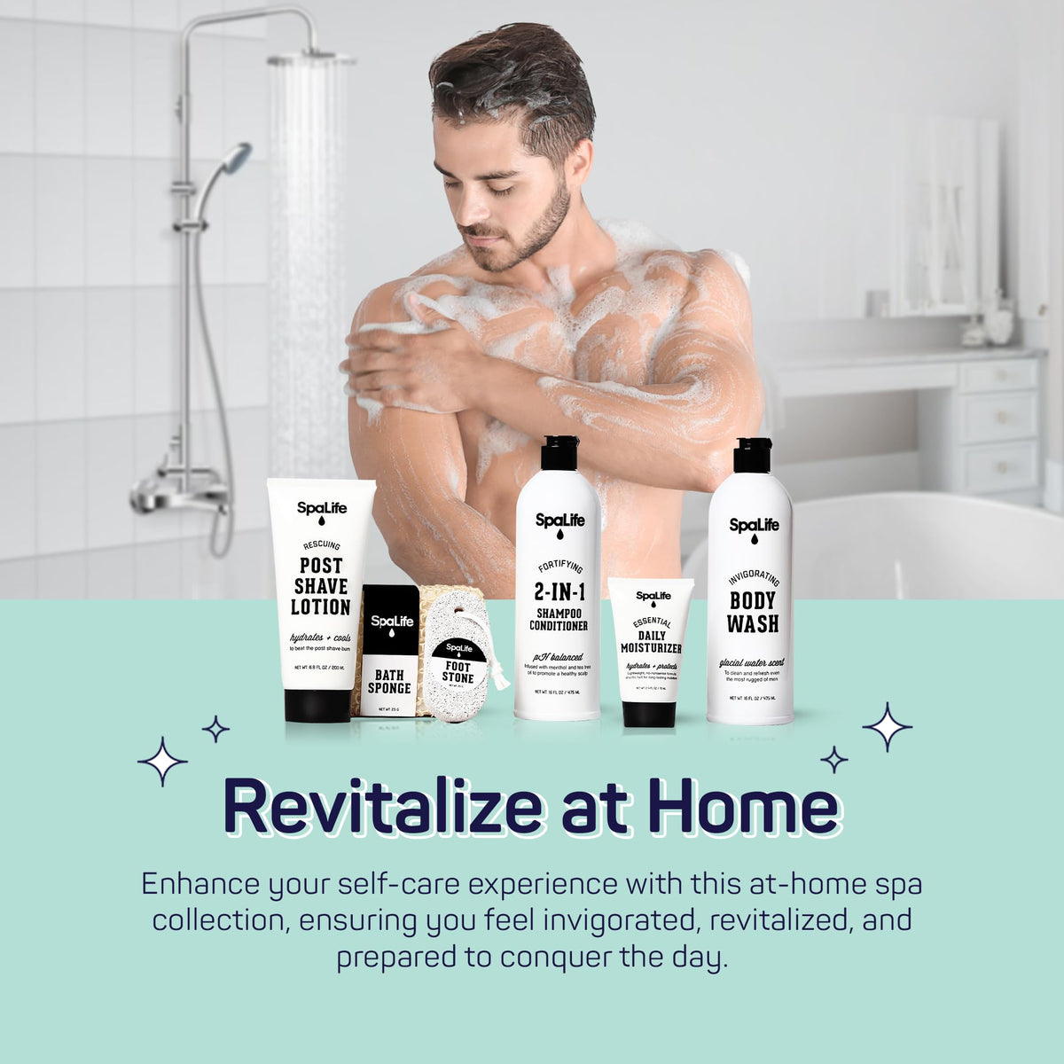SpaLife Post-Shave Lotion bottle for soothing relief