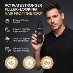 SPARTAN Root Activator Shampoo back label showing ingredients