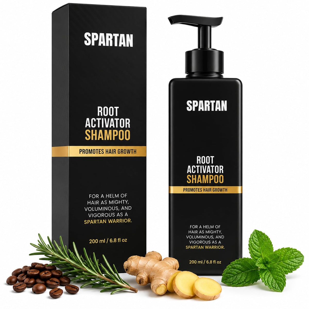 SPARTAN Root Activator Shampoo for Men 240g front view