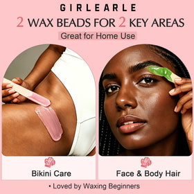 Spatulas included in GIRLEARLE waxing kit for various body parts