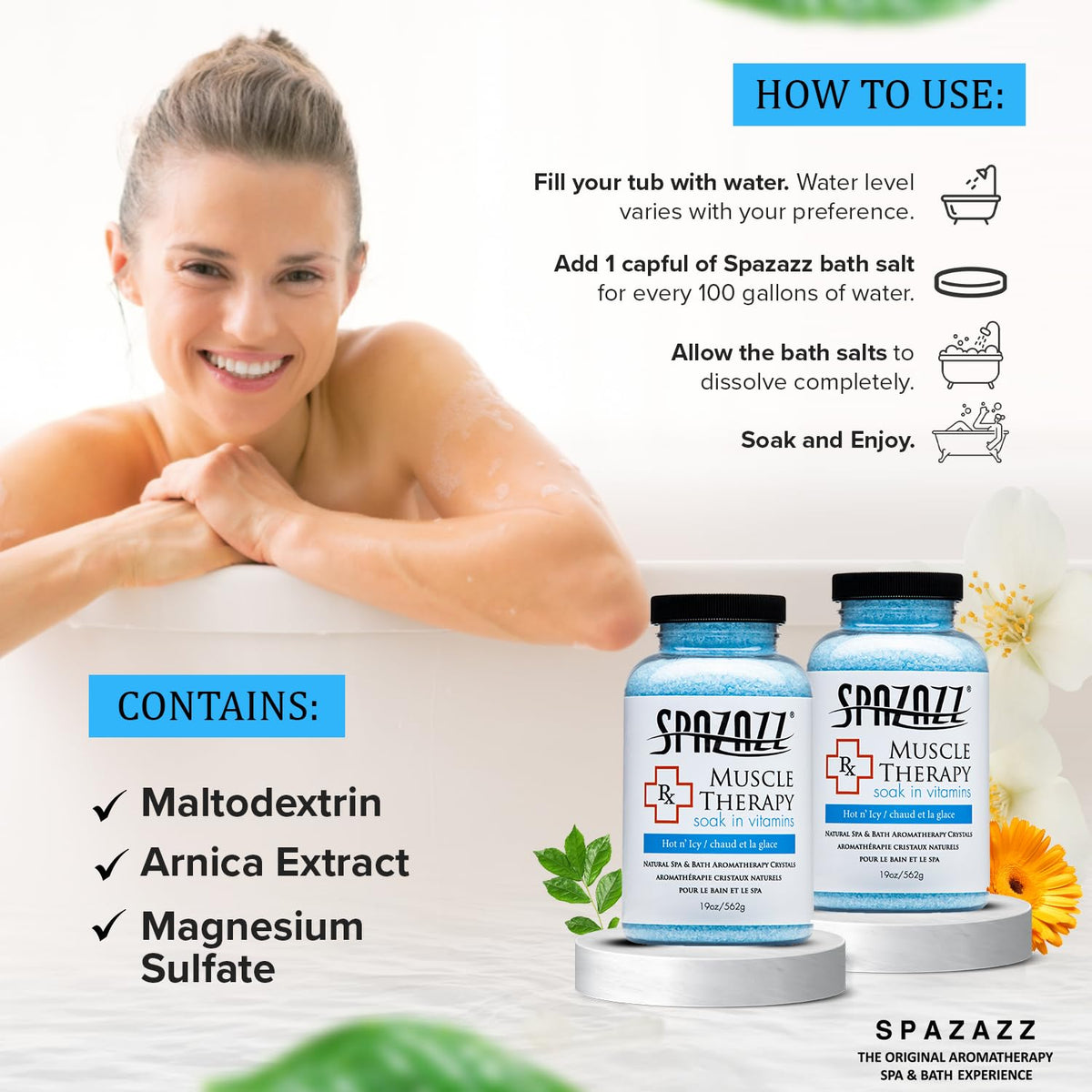 Spazazz RX Therapy Crystals container with product details