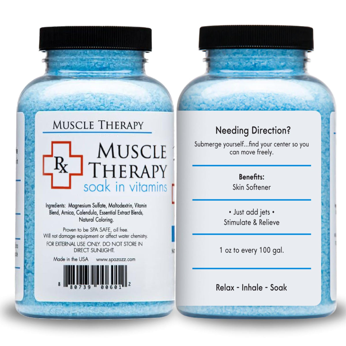 Spazazz RX Therapy Crystals in a relaxing spa environment