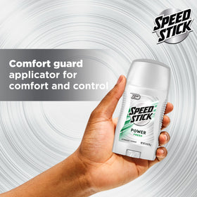 Speed Stick Power Antiperspirant Deodorant on a bathroom shelf