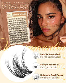Spider Breeze Lash Clusters in natural light