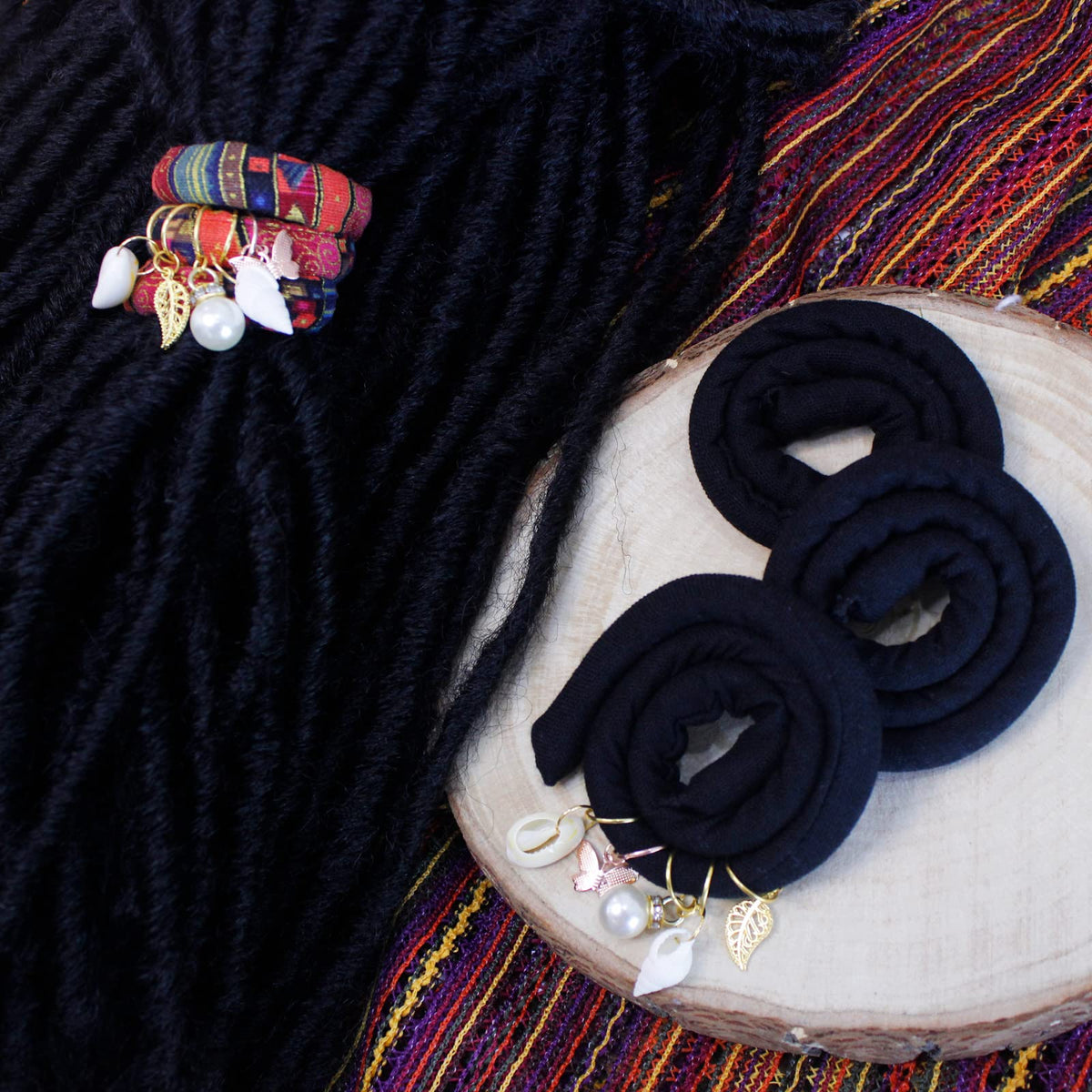 Spiral Lock Hair Tie Set displayed with packaging