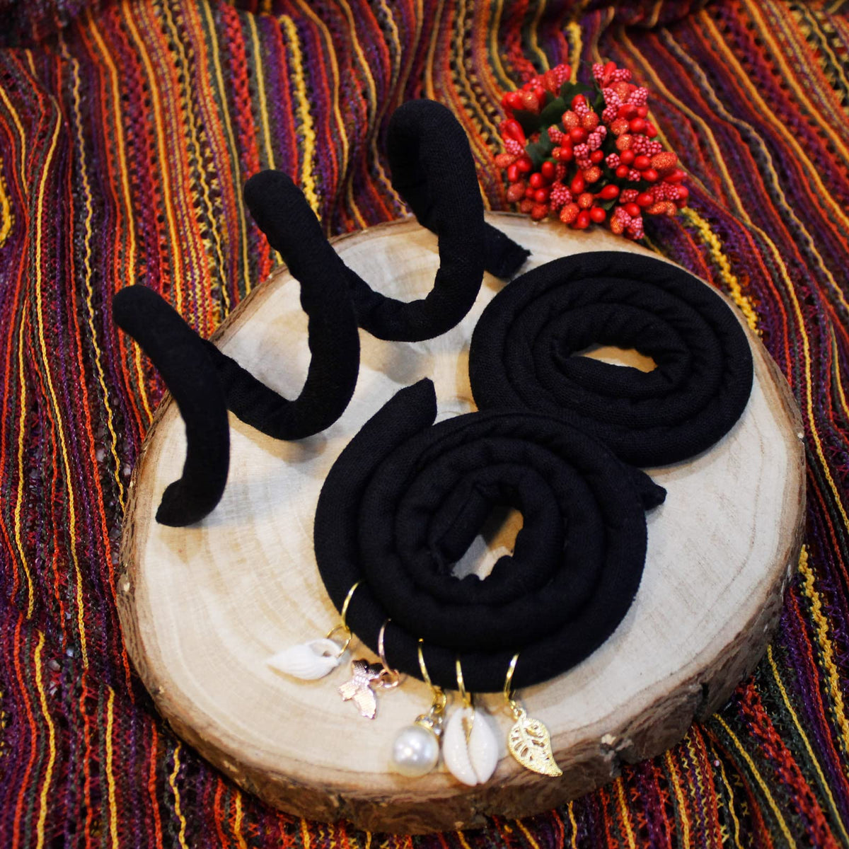 Spiral Lock Hair Tie Set for Dreadlocks on a flat surface