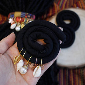 Spiral Lock Hair Tie wrapped around dreadlocks