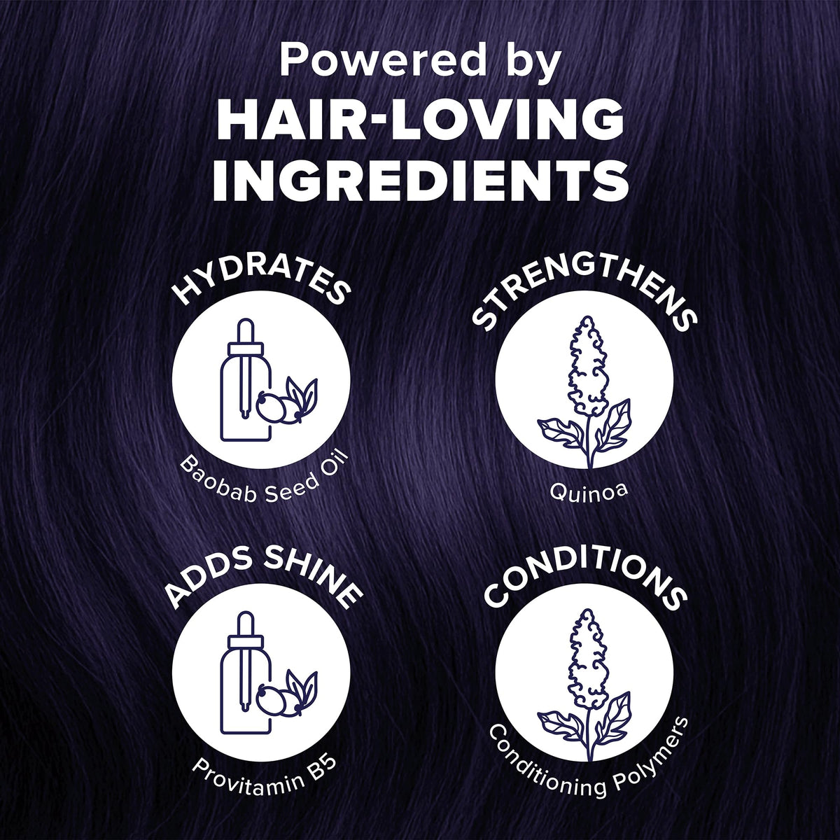 Splat Midnight Amethyst Hair Dye used on hair