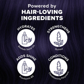 Splat Midnight Amethyst Hair Dye used on hair