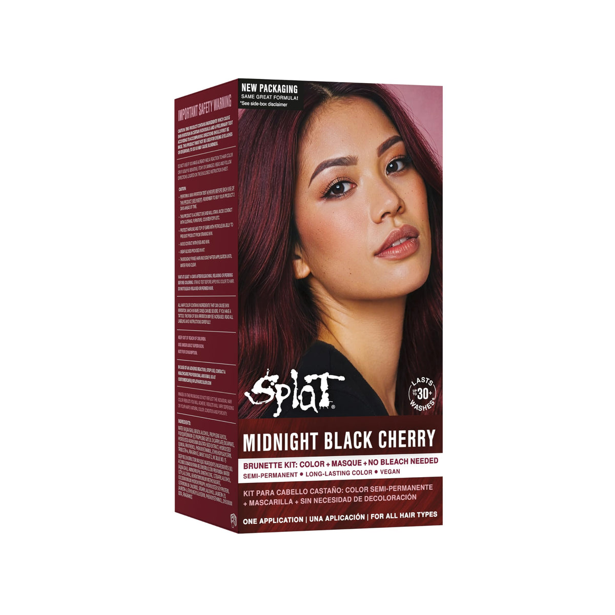 Splat Midnight Black Cherry Hair Dye Kit front view with packaging