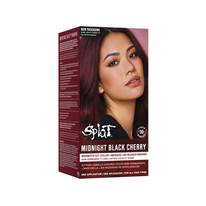 Splat Midnight Black Cherry Hair Dye Kit front view with packaging