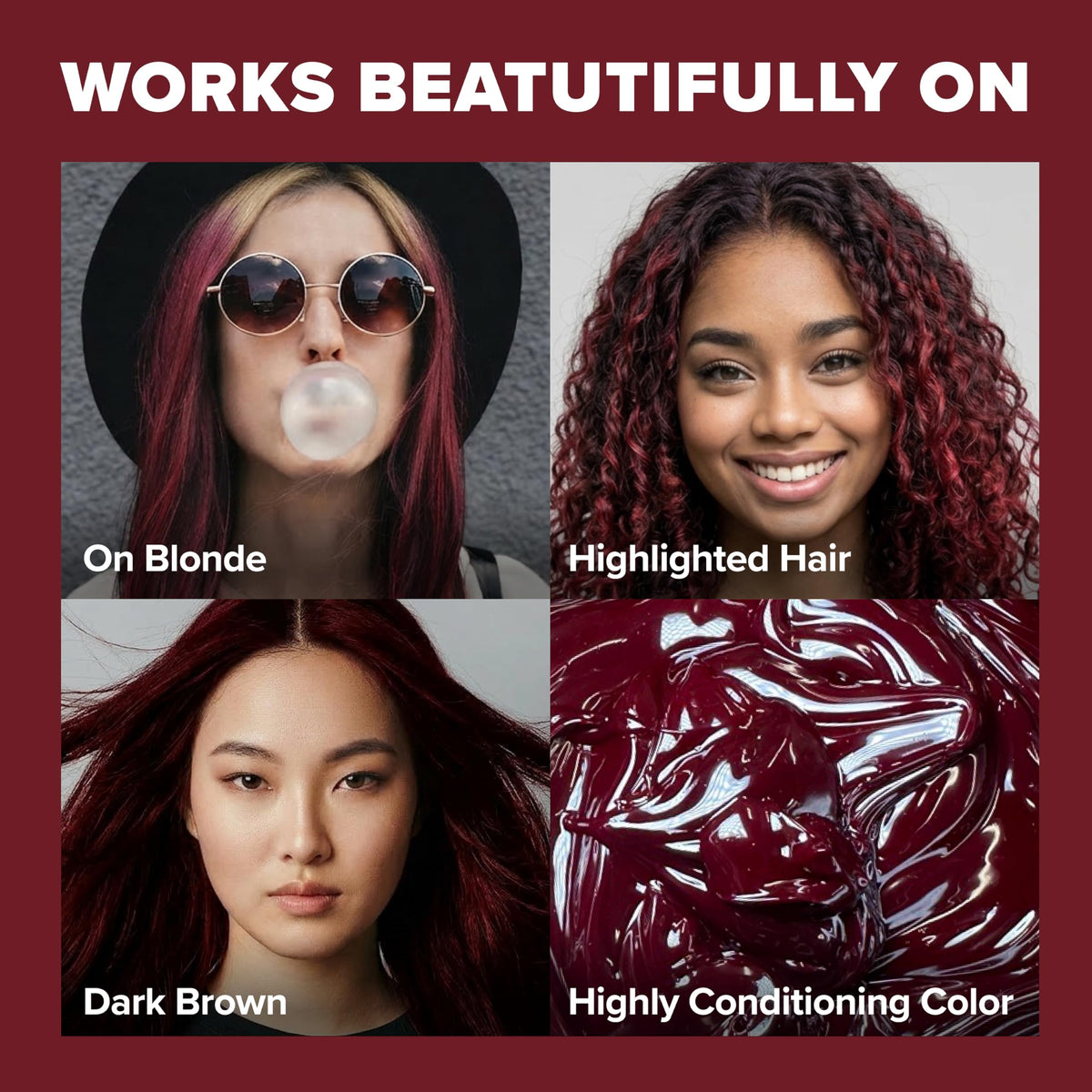 Splat Midnight Black Cherry Hair Dye Kit side view showing contents