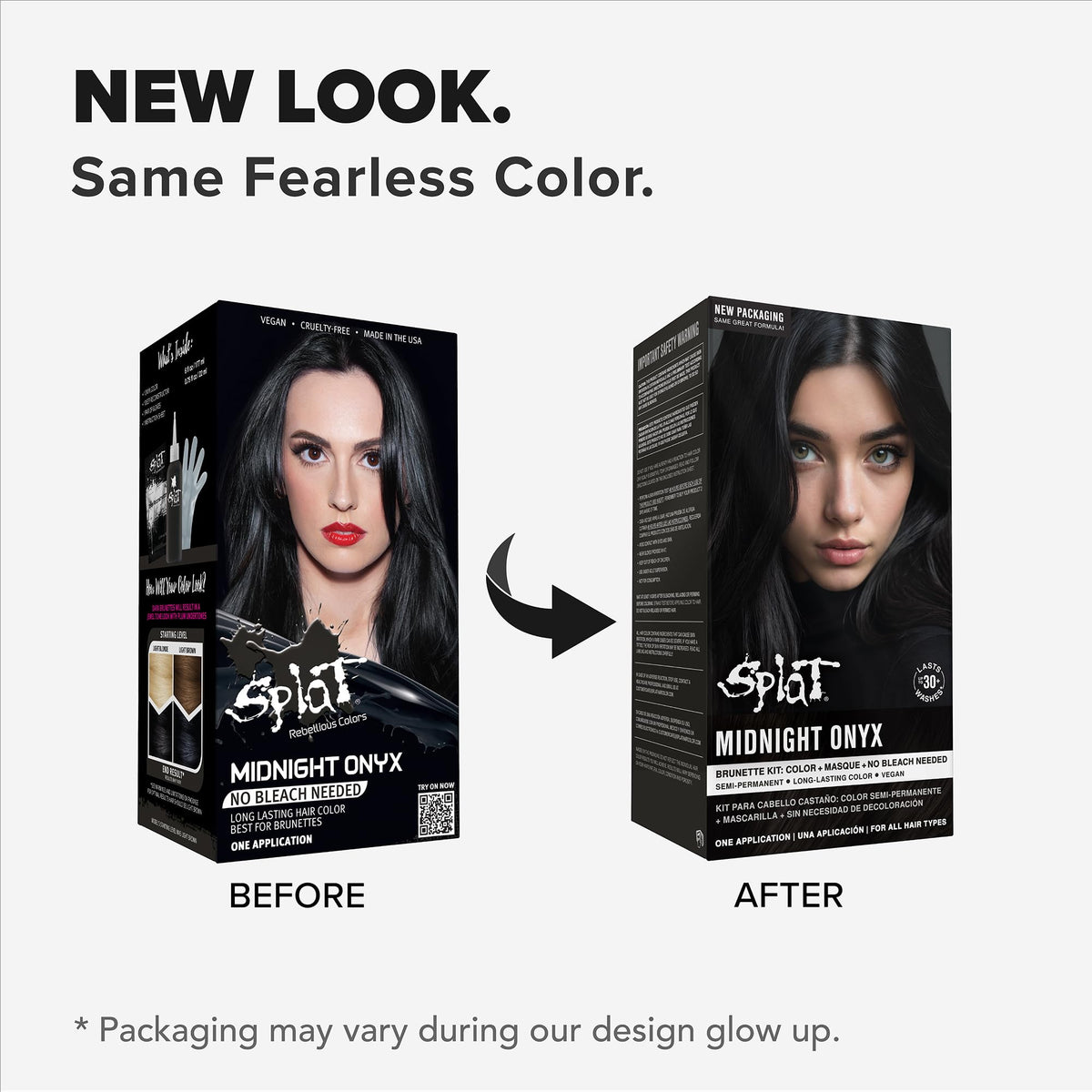 Splat Midnight Onyx hair dye application process