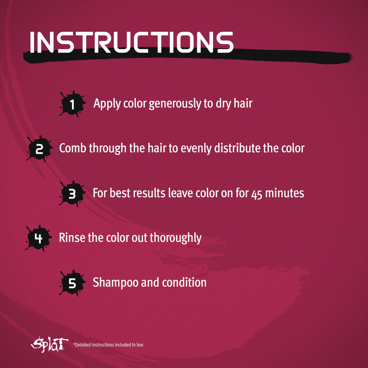 Splat Midnight Pink Sapphire Hair Dye application process