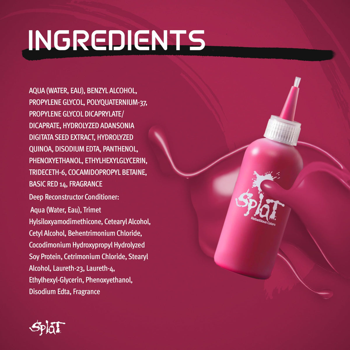Splat Midnight Pink Sapphire Hair Dye Kit with instructions and gloves