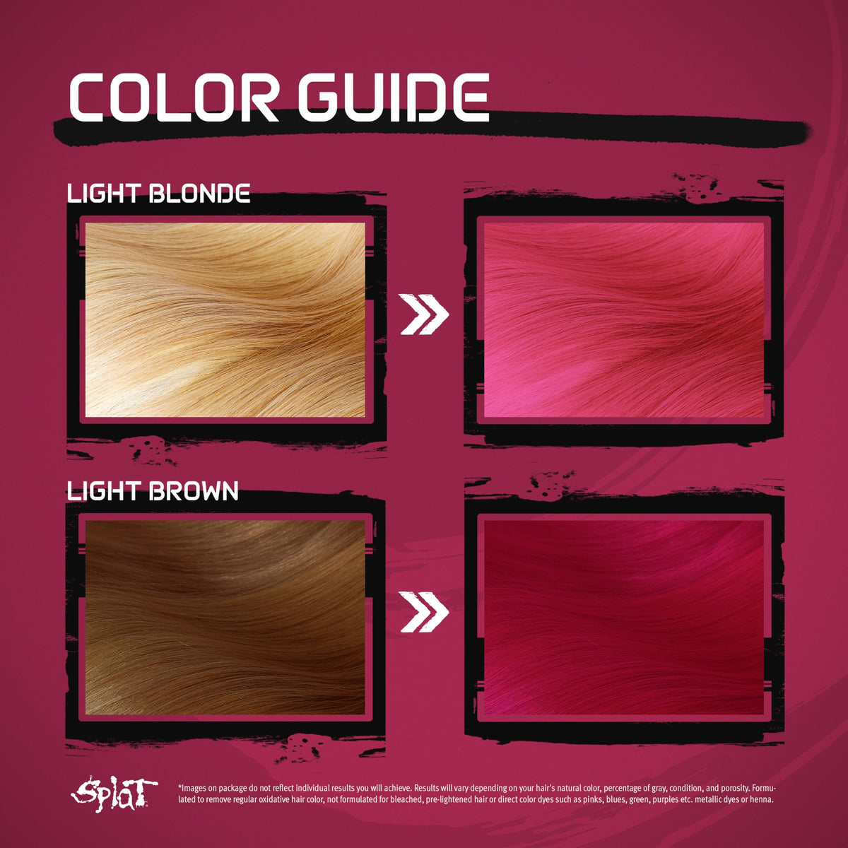 Splat Midnight Pink Sapphire Hair Dye results on medium brown hair