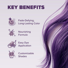 Splat Midnight Violet hair dye results on styled hair