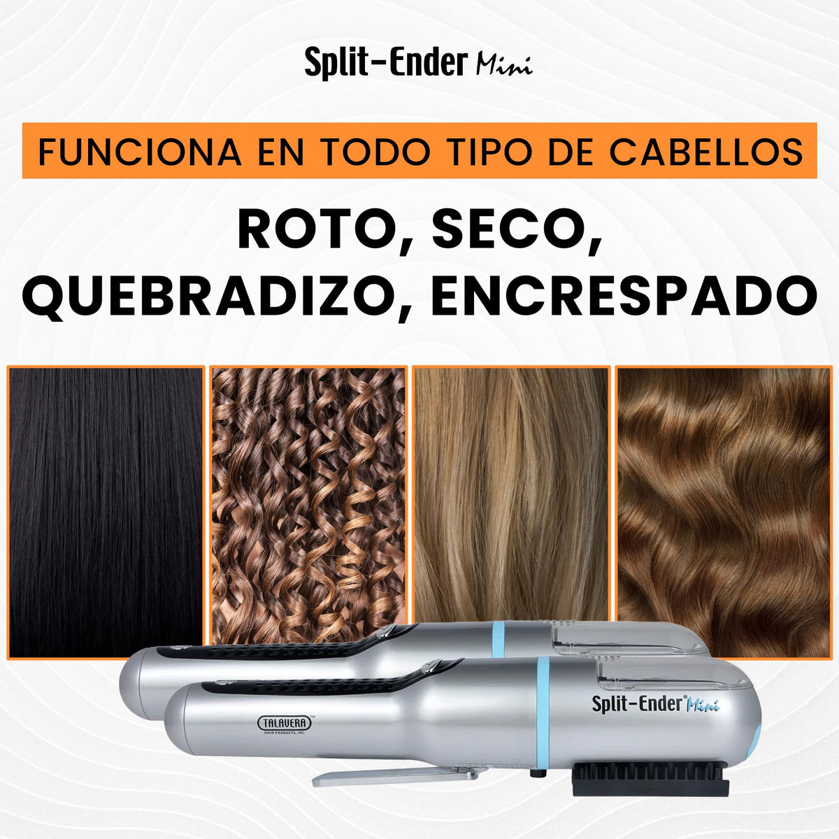 Split-Ender Mini cordless split end hair trimmer in carry bag