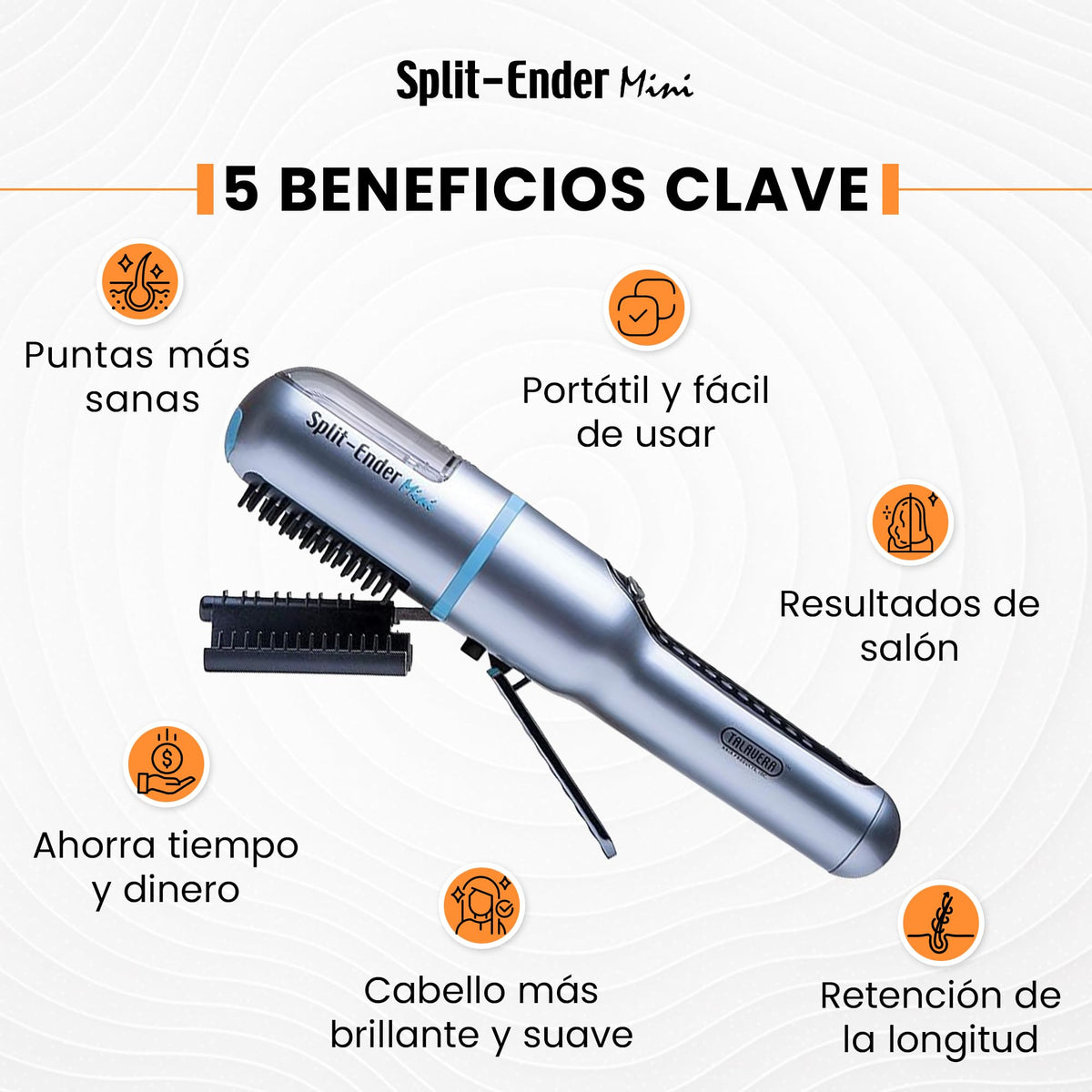 Split-Ender Mini cordless split end hair trimmer with instruction manual