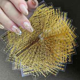 SPLOCUDU Gold Line Nail Art Stickers 30 sheets front view