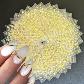 SPLOCUDU Gold Nail Stickers 30 Sheets with various designs