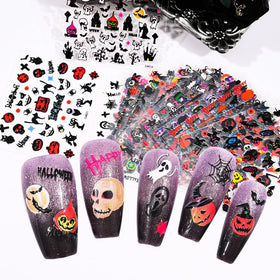 SPLOCUDU Halloween nail stickers on decorated nails