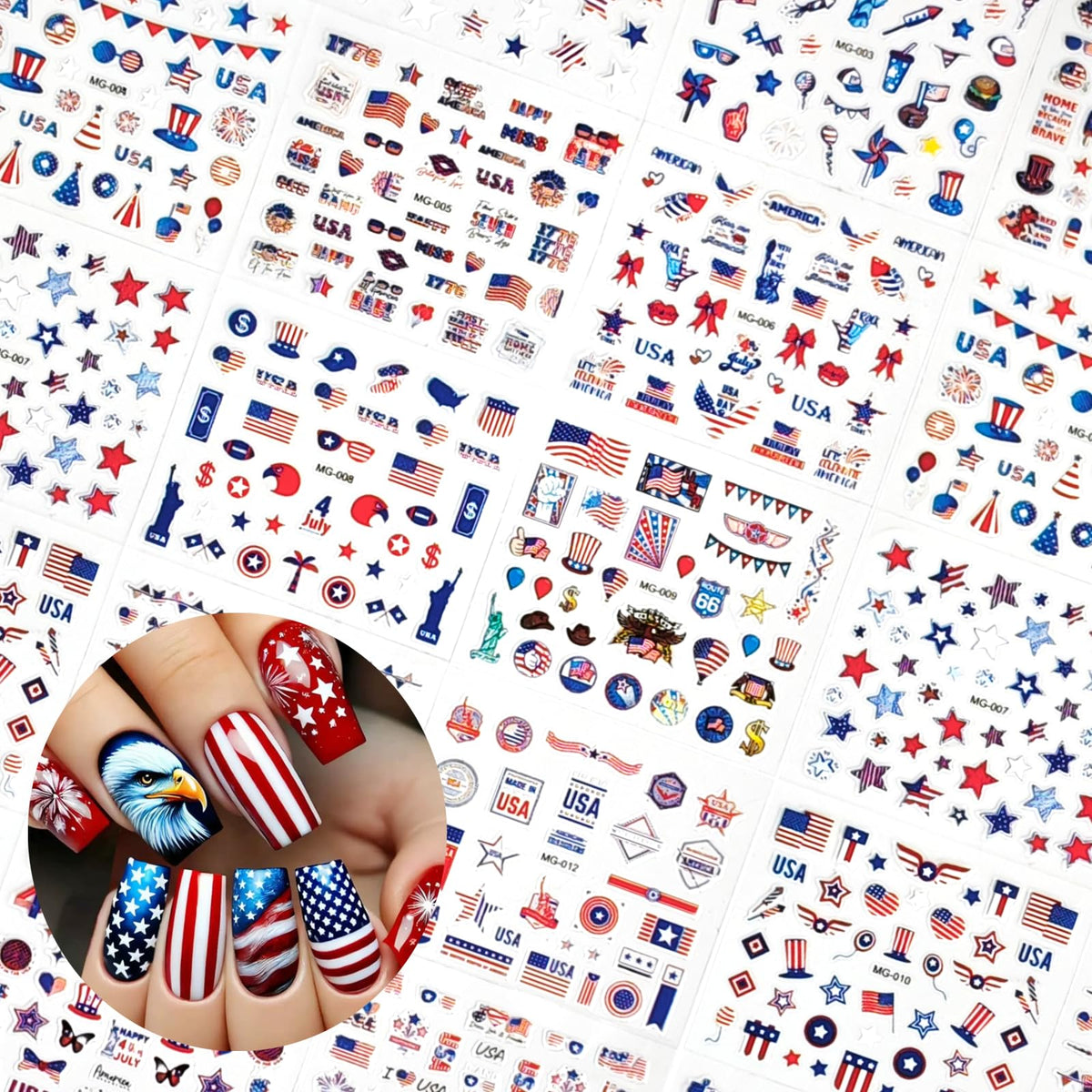 SPLOCUDU nail stickers in packaging showing various designs