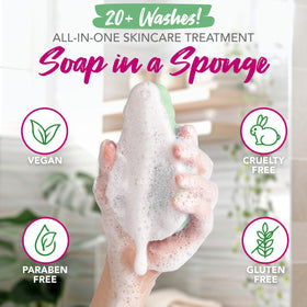 Spongeables Anti Cellulite Body Wash Sponge packaging display