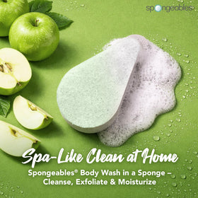 Spongeables Anti Cellulite Body Wash Sponge showing dual-textured design