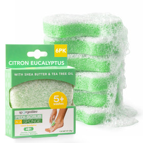 Spongeables Pedi Scrub Foot Exfoliating Sponge 6 Count front view