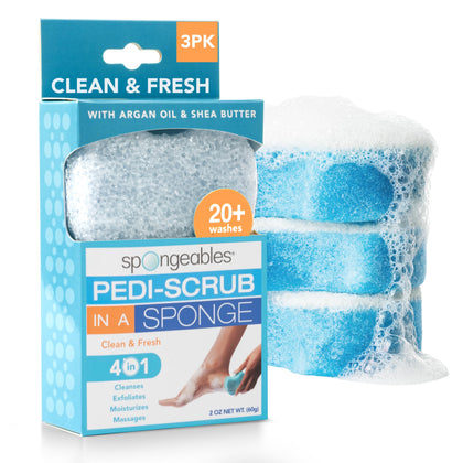 Spongeables Pedi Scrub Foot Exfoliating Sponge front view