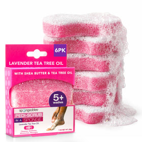 Spongeables Pedi Scrub Foot Exfoliating sponge in lavender colour