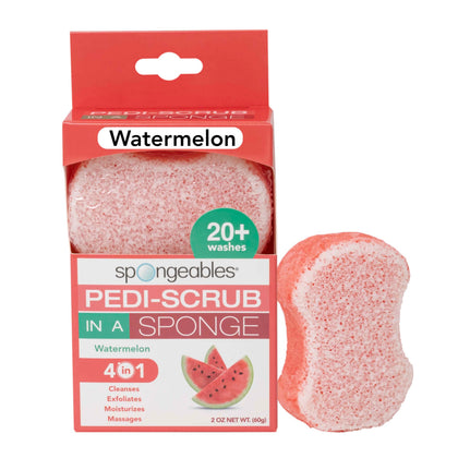 Spongeables Pedi Scrub Foot Exfoliating Sponge in Watermelon scent