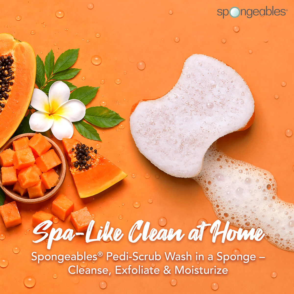 Spongeables Pedi Scrub Foot Exfoliating Sponge packaging
