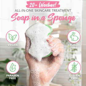 Spongeables Pedi Scrub Foot Exfoliating Sponge packaging with mint design