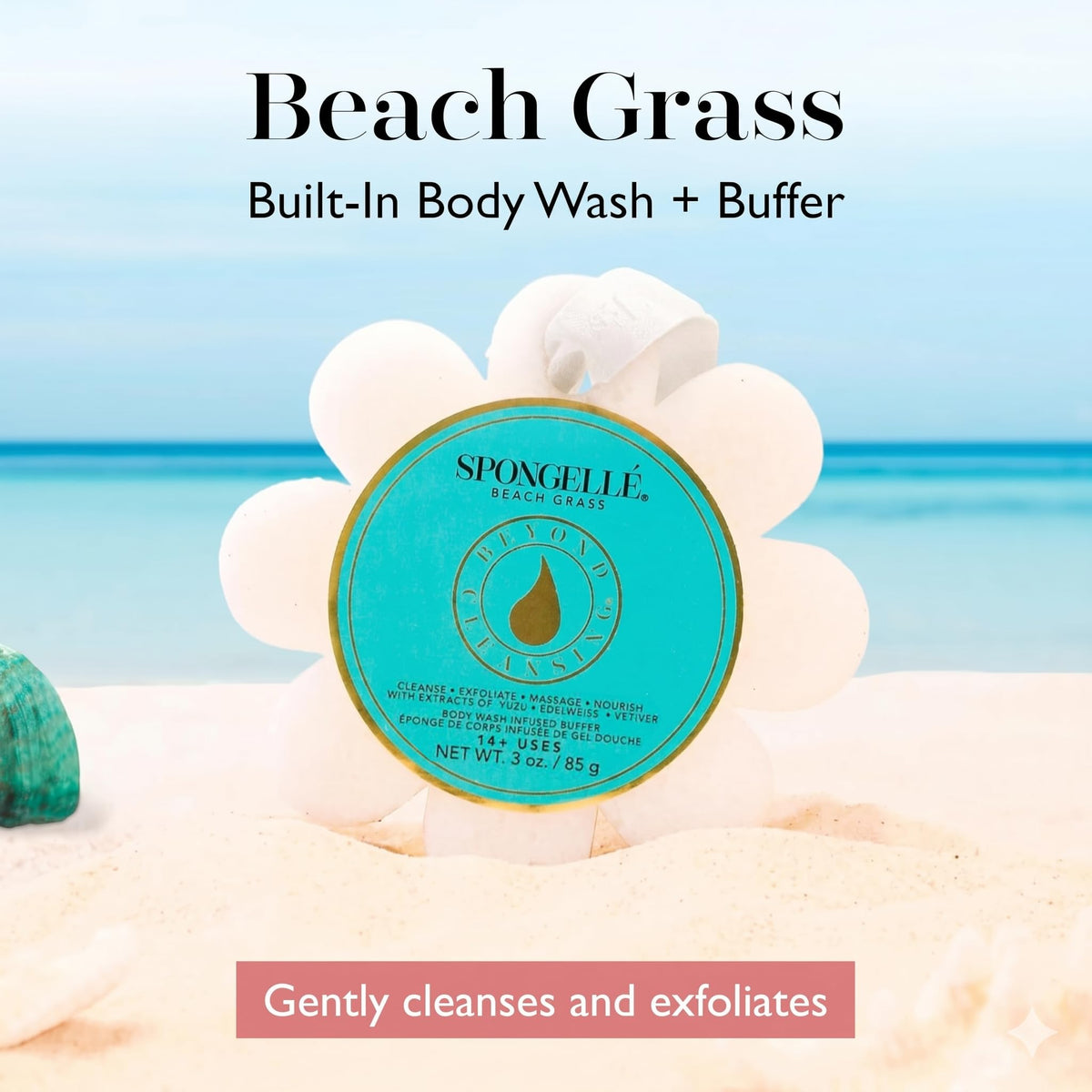 SPONGELLÉ Beach Grass Bath Sponge packaging