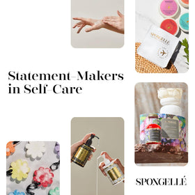 SPONGELLÉ Freesia Pear Bath Sponge lifestyle scene