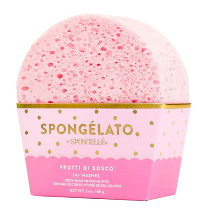 SPONGELLÉ Frutti di Bosco Bath Sponge front view with packaging