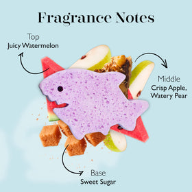 SPONGELLÉ Sammy Shark Kids Body Buffer in use during bath