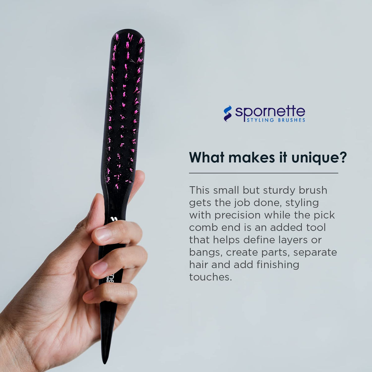 SPORNETTE Little Wonder Hair Brush in a travel bag