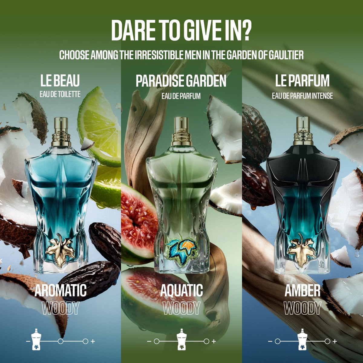 Spraying Jean Paul Gaultier Le Beau Paradise Garden on wrist