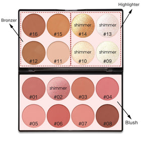 SPRINGSKY contour palette showing 16 vibrant shades