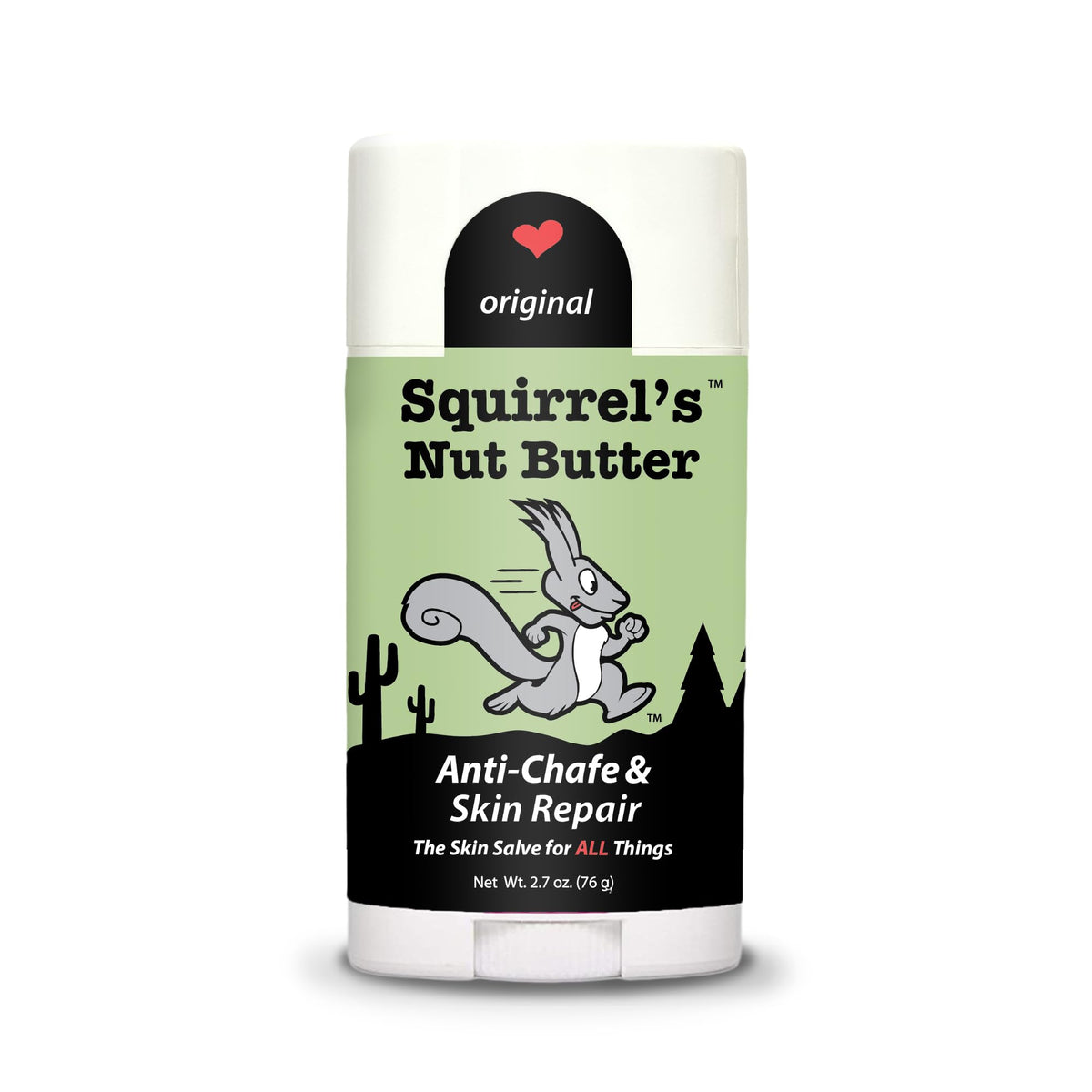 Squirrel's Nut Butter Anti Chafing Stick front view 2.7 oz