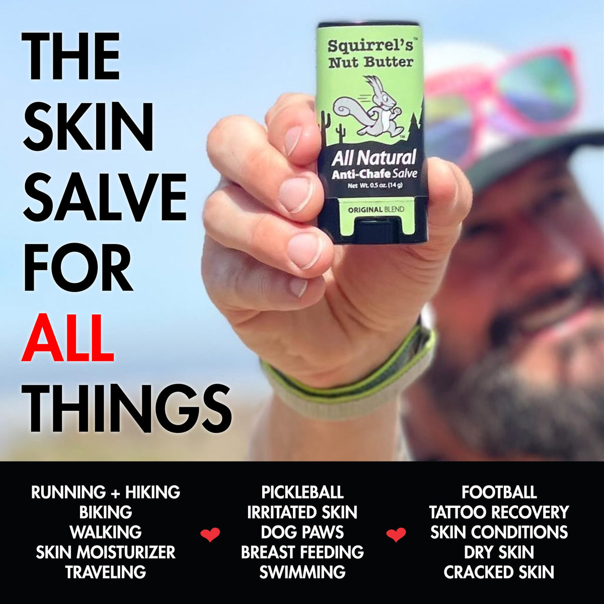 Squirrel's Nut Butter Anti Chafing Stick lifestyle use during cycling