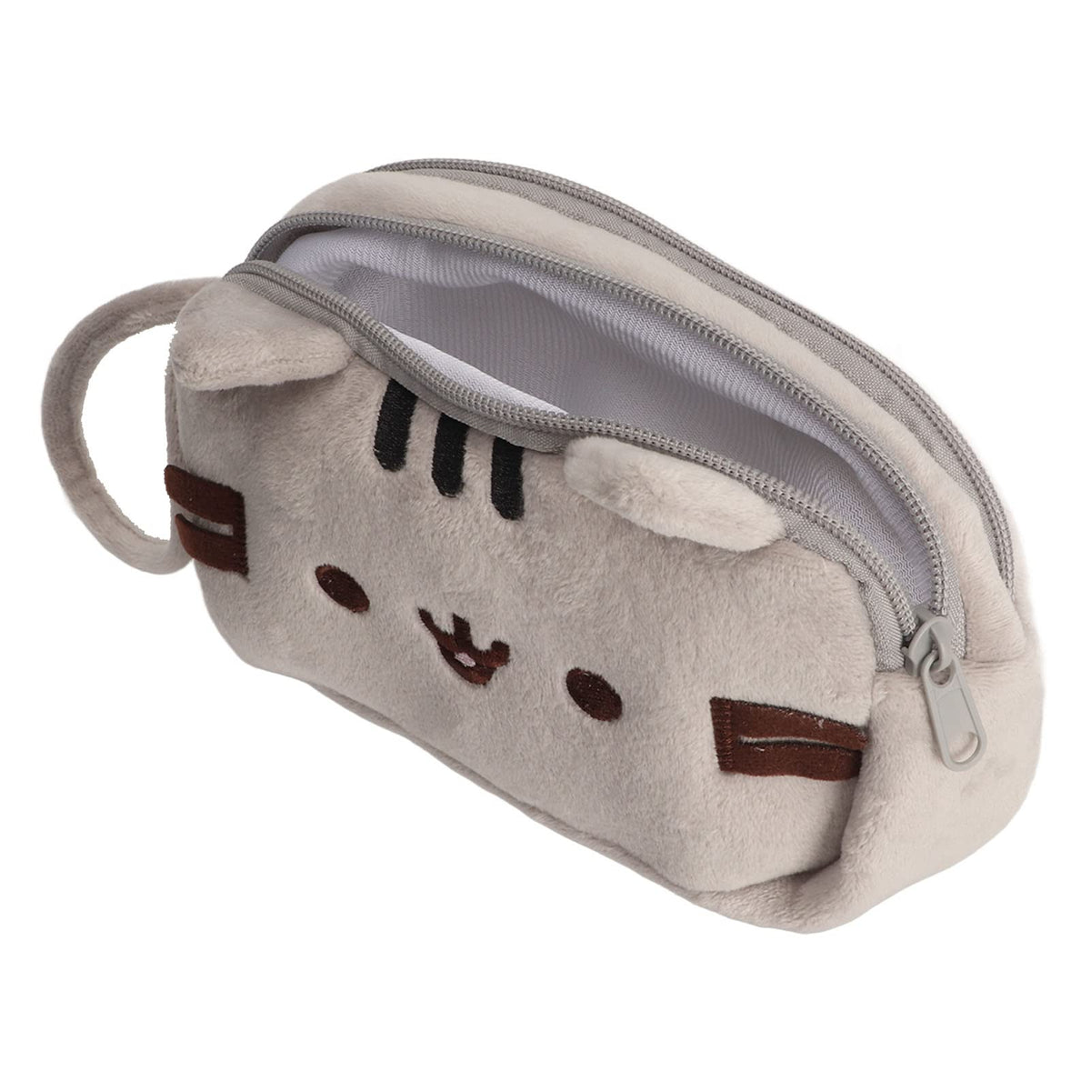 Srliya Kitten Motif Toiletry Bag front view in soft canvas