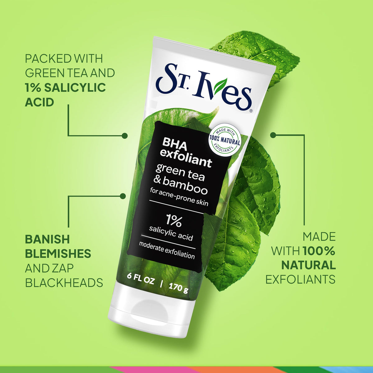 St. Ives Blackhead Clearing Face Scrub 6 oz side view