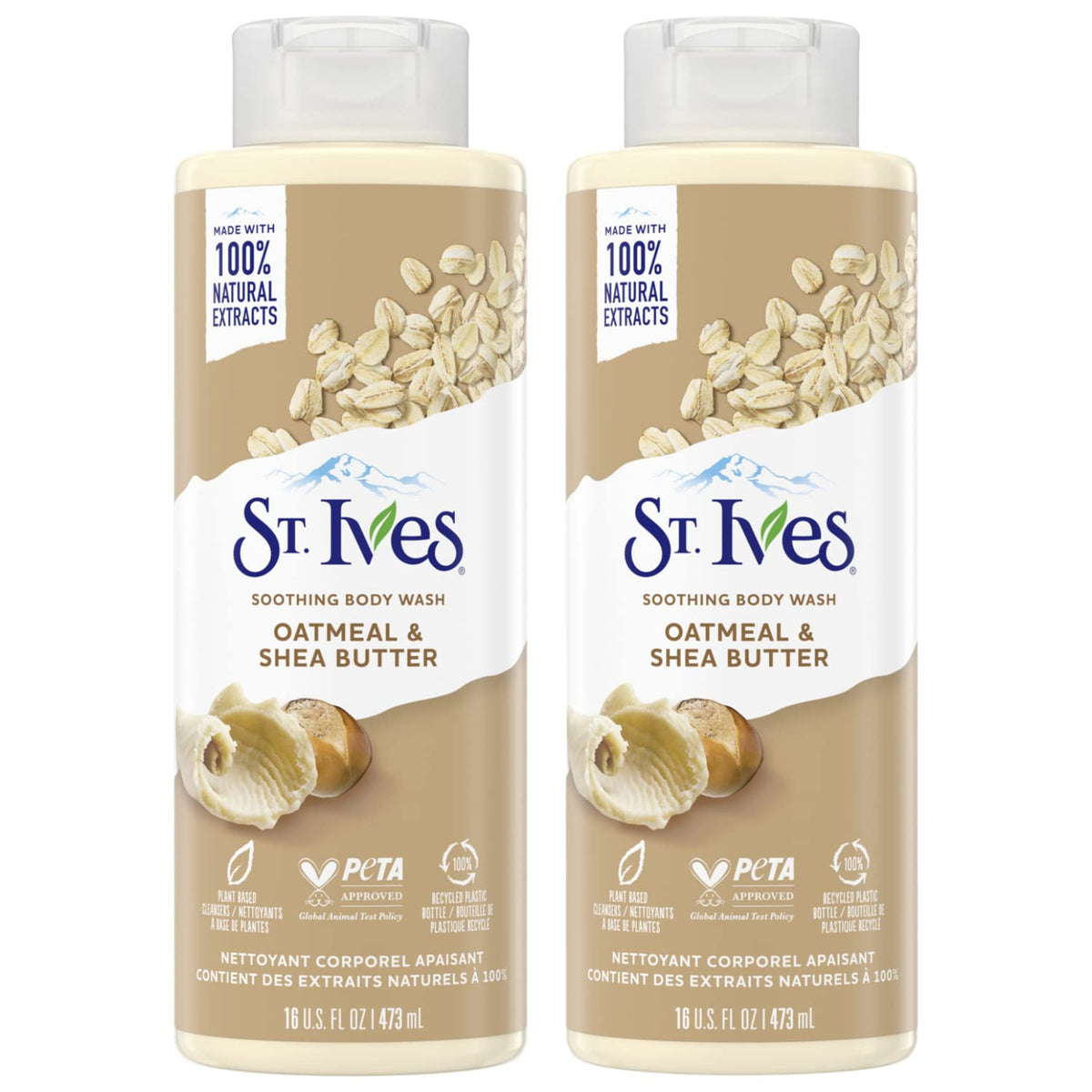 St. Ives Body Wash 16 Oz front view with oatmeal and shea butter label